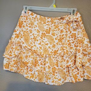 Forever 21 Paisley Ruffle Skirt Sz S